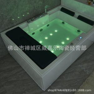 Bồn tắm Nhà máy Phật Sơn cung cấp trực tiếp Bồn tắm đôi vài nhà lướt sóng massage Bồn tắm acrylic dự án khách sạn tắm lớn - Hình 4