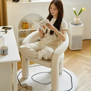 Bông Vải Nhung Ghế Cô Gái Trái Tim Trang Điểm Ghế Tựa Lưng Thoải Mái Ghế Vanity Phòng Ban Công Ghế Sofa Thời Trang - Hình 2