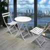 Cắm Trại Gấp Ban Công Bàn Ghế Nhỏ Sáng Tạo Sang Trọng Đơn Giản Sắt Ngoài Trời Salon De Jardin Bàn Ghế Sân Vườn Bộ WK50HY