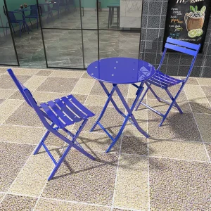 Cắm Trại Gấp Ban Công Bàn Ghế Nhỏ Sáng Tạo Sang Trọng Đơn Giản Sắt Ngoài Trời Salon De Jardin Bàn Ghế Sân Vườn Bộ WK50HY - Hình 2