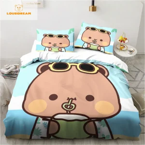 Chăn ga gối Bubu Dudu hoạt hình – Bộ giường ngủ dễ thương tặng quà Giáng Sinh cho cặp đôi - Hình 3