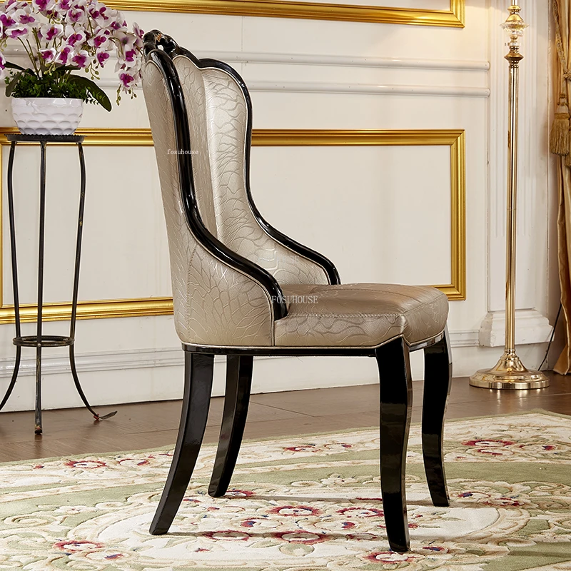 Châu Âu Gỗ Chắc Chắn Ghế Phòng Khách Ánh Sáng Hiện Đại Sang Trọng Nội Thất Gia Đình Lưng Sofa Ghế Da PU Giải Trí Ghế Ăn N - Hình 4 Châu Âu Gỗ Chắc Chắn Ghế Phòng Khách Ánh Sáng Hiện Đại Sang Trọng Nội Thất Gia Đình Lưng Sofa Ghế Da PU Giải Trí Ghế Ăn N - Hình 4