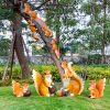 Công viên ngoài trời rừng cảnh quan trang trí mô phỏng sóc sợi thủy tinh gia cố nhựa điêu khắc phong cảnh trường mẫu giáo sân cỏ trang trí