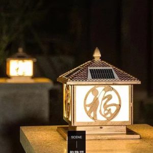 Cột hàng rào năng lượng mặt trời Đèn sân vườn cổng cột cửa bến tàu tường trên cao Đèn ngoài trời chống nước chiếu sáng gia đình biệt thự - Hình 3