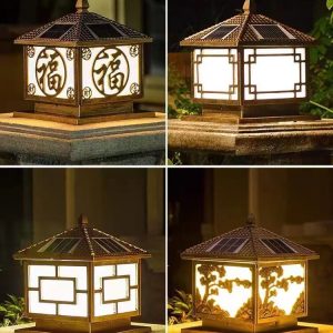 Cột hàng rào năng lượng mặt trời Đèn sân vườn cổng cột cửa bến tàu tường trên cao Đèn ngoài trời chống nước chiếu sáng gia đình biệt thự - Hình 4