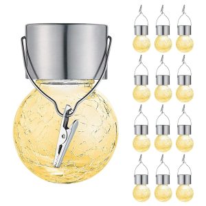 Crack bóng Đèn chùm năng lượng mặt trời bóng thủy tinh Đèn chùm năng lượng mặt trời ebay wish nguồn nhà máy