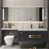 Đá phiến tùy chỉnh một chậu phòng tắm tủ kết hợp phòng tắm bệ rửa nhà vệ sinh mở rộng chậu rửa bằng gỗ rắn
