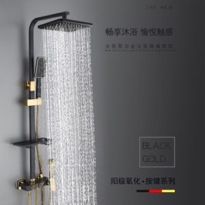 Đầu vòi hoa sen màu đen thiết lập tất cả vòi đồng màn hình kỹ thuật số phòng tắm vòi hoa sen đầu vòi sen tăng áp bộ điều chỉnh nhiệt
