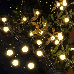 Dây Đèn đom đóm năng lượng mặt trời LED ngoài trời chống nước cắm đất bãi cỏ sân cảnh quan sân vườn Đèn trang trí - Hình 2