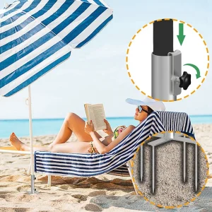 Đế Dù Đi Biển, Cọc Dù Với Thiết Kế, Đế Giữ Cỏ Mặt Đất Bằng Kim Loại Chịu Lực Cao, Đế Giữ Ô Dù Trong Sân - Hình 3