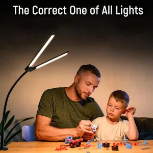 Đèn 2023 Đèn LED hai đầu kẹp điều khiển từ xa Đèn bàn kiến trúc sư Đèn bàn 10 cấp độ mờ 3 chế độ màu để chiếu sáng văn phòng tại nhà - Hình 2