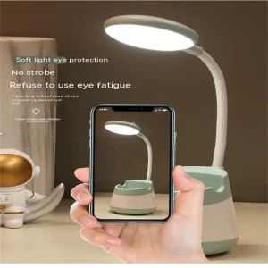 Đèn 3 Trong 1 Đèn Bàn Có Bút Giá Đỡ Điện Thoại Di Động Đèn LED Bảo Vệ Mắt Tiết Kiệm Năng Lượng Đèn Bàn Sạc USB đèn Đọc Sách - Hình 2