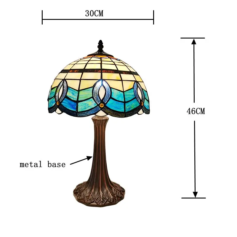 Đèn 30CM Châu Âu Cổ Tối Giản Để Bàn Tiffany Phong Cách Phòng Khách Nghiên Cứu Kính Đọc Sách Chiếu Sáng Đế Kim Loại E27 Bóng Đèn LED - Hình 4 Đèn 30CM Châu Âu Cổ Tối Giản Để Bàn Tiffany Phong Cách Phòng Khách Nghiên Cứu Kính Đọc Sách Chiếu Sáng Đế Kim Loại E27 Bóng Đèn LED - Hình 4