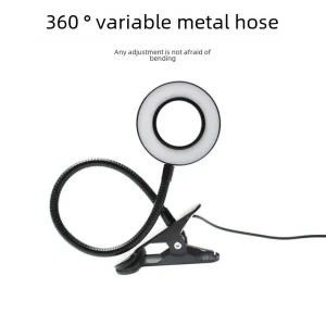 Đèn 360 Độ Ống Linh Hoạt Đèn LED Để Bàn Kẹp USB Đầu Giường Ký Túc Xá Bàn Học Sinh Viên Hiện Đại Phong Cách Đơn Giản Bóng Kim Loại Không - Hình 2