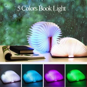 Đèn 3D Gấp Sáng Tạo Đèn Ngủ LED Màu RGB USB Sạc USB Đèn Sách Trang Trí Phòng Ngủ Để Bàn Đèn Bàn Cho Bé Brithday quà Tặng - Hình 2