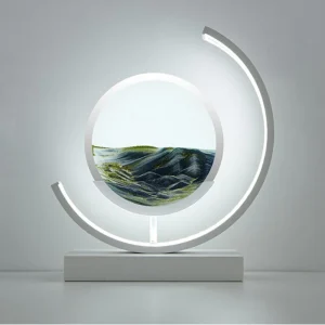 Đèn 3D Nhanh Tranh Cát Đèn Ngủ LED Sáng Tạo QuickSand Nghệ Thuật Có Điều Khiển Từ Xa Xoay 360° Đồng Hồ Cát Đèn Bàn Trang Trí Nhà - Hình 2