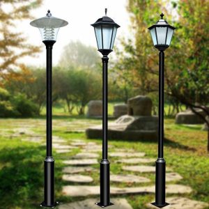 Đèn 3m đầu Đèn sân 3.5m Đèn sân vườn ngoài trời Đèn chống nước cộng đồng biệt thự vuông phong cảnh LED Đèn đường siêu sáng - Hình 4
