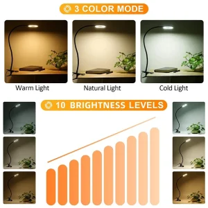 Đèn 48 Đèn LED Để Bàn Kẹp USB Đèn Sách Đầu Giường 360° Linh Hoạt Bảo Vệ Mắt Cổ Ngỗng Đọc Sách Độ Sáng Có Thể Điều Chỉnh 3 Cấp Độ - Hình 2