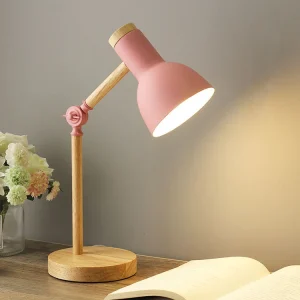 Đèn Bắc Âu Đèn Bàn Gỗ Sáng Tạo Nghệ Thuật Sắt LED Gấp Đơn Giản Bảo Vệ Mắt Đọc Sách Để Bàn Phòng Khách Phòng Ngủ Trang Trí Nhà - Hình 2