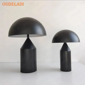 Đen Bắc Âu Sắt Nấm Đèn Bàn Vàng Trang Trí Nhà Phòng Khách Nghiên Cứu Phòng Ngủ Ánh Sáng G9 Giao Diện Để Bàn Chân Đèn Ngủ đèn - Hình 2