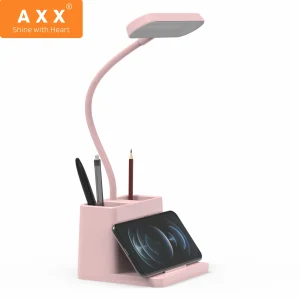 Đèn bàn AXX Đèn bàn văn phòng có thể điều chỉnh độ sáng LED cho phòng học Màu hồng dễ thương USB Pin sạc Đèn bàn nhỏ dành cho các cô gái tuổi teen
