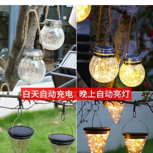 Đèn Bán Buôn Năng Lượng Mặt Trời Ánh Sáng Ngoài Trời Sân Nhà Chống Nước Treo Kính Nứt Phong Cảnh Sân Vườn Đèn Bàn Trang Trí Ngoài Trời