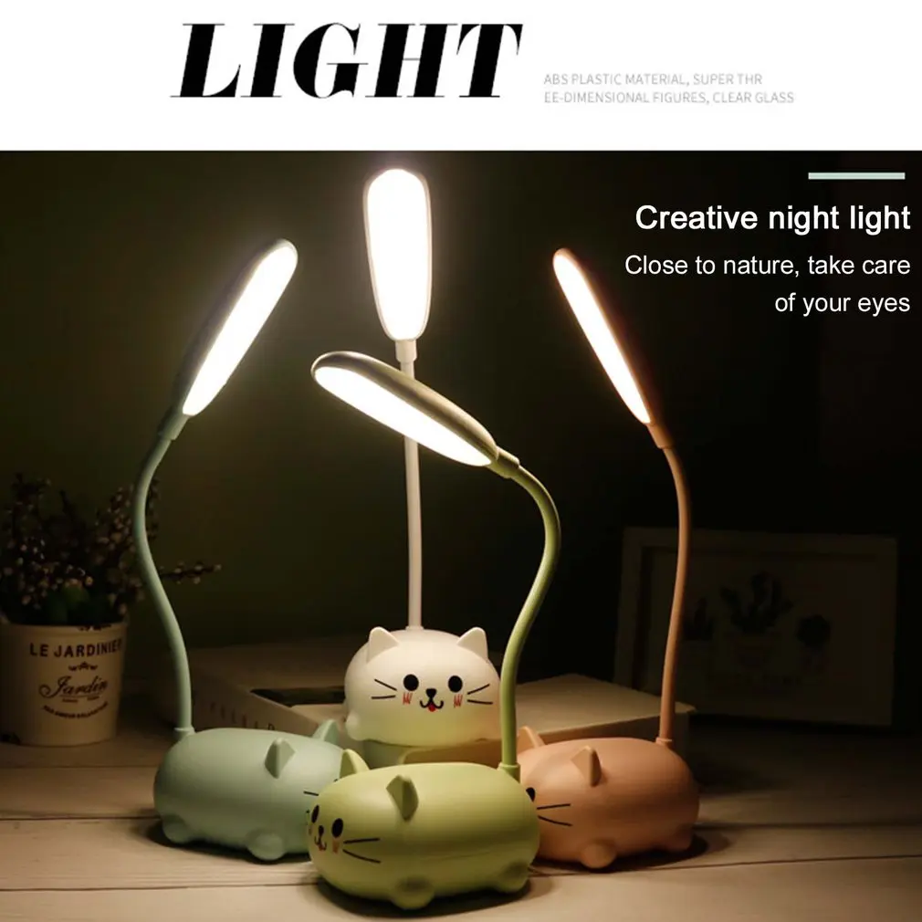 Đèn bàn có thể điều chỉnh Hoạt hình Mèo dễ thương Đèn ngủ USB Đèn LED sạc để bàn Bảo vệ mắt trẻ em Đèn bàn trắng ấm - Hình 4 Đèn bàn có thể điều chỉnh Hoạt hình Mèo dễ thương Đèn ngủ USB Đèn LED sạc để bàn Bảo vệ mắt trẻ em Đèn bàn trắng ấm - Hình 4