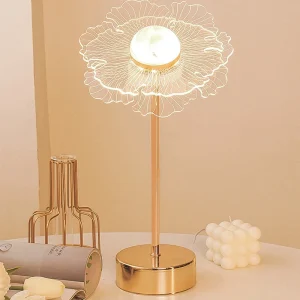 Đèn bàn Đèn bàn LED acrylic bướm vàng cổ điển Biệt thự khách sạn Nghệ thuật trang trí Đèn bàn LED Phòng khách Đèn ngủ LED đầu giường - Hình 2