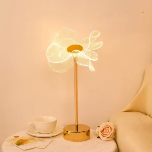 Đèn bàn Đèn bàn LED acrylic bướm vàng cổ điển Biệt thự khách sạn Nghệ thuật trang trí Đèn bàn LED Phòng khách Đèn ngủ LED đầu giường - Hình 3