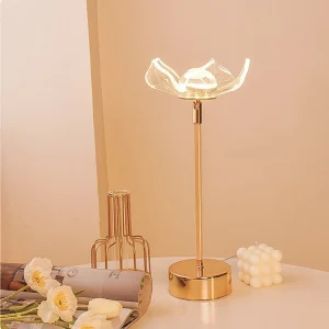 Đèn bàn Đèn bàn LED acrylic bướm vàng cổ điển Biệt thự khách sạn Nghệ thuật trang trí Đèn bàn LED Phòng khách Đèn ngủ LED đầu giường - Hình 4