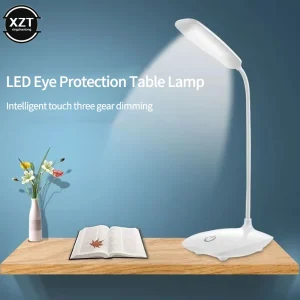 Đèn bàn Đèn LED sạc USB Ống bảo vệ mắt Đèn phòng học Nghiên cứu Đèn bàn đọc sách Ba bánh răng Công tắc cảm ứng Đèn ngủ - Hình 2