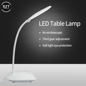 Đèn bàn Đèn LED sạc USB Ống bảo vệ mắt Đèn phòng học Nghiên cứu Đèn bàn đọc sách Ba bánh răng Công tắc cảm ứng Đèn ngủ