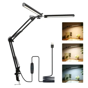Đèn bàn đọc sách LED với 120 chiếc Đèn LED có thể điều chỉnh Đèn xoay USB 12W có kẹp gấp để đọc / thư giãn / làm việc