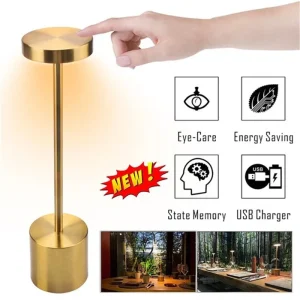 Đèn Bàn Đơn Giản USB Sạc Không Dây Đèn Bàn Nhà Hàng Thanh Retro Đèn Ngủ Di Động Sạc Đèn Bàn Cảm Ứng - Hình 2