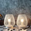 Đèn Bàn Kim Loại Màu Trắng Hoạt Động Bằng Pin Đèn Ngoài Trời Đèn Lồng Có Đèn LED Bóng Đèn Edison Cho Đám Cưới Đảng Sân Sự Kiện trang Trí Nhà