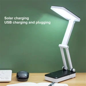 Đèn bàn LED Bảng điều khiển năng lượng mặt trời Sạc USB có thể gập lại Có thể điều chỉnh Tiết kiệm năng lượng Đèn bàn đọc sách Bảo vệ mắt Đèn bàn - Hình 2
