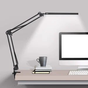 Đèn bàn LED chăm sóc mắt Đèn bàn có cánh tay xoay có thể điều chỉnh có kẹp, đèn đọc sách, đèn ngủ, dùng cho công việc đọc sách học tập/Offi