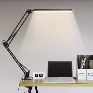 Đèn bàn LED có kẹp Đèn bàn tay dài Chăm sóc mắt có thể điều chỉnh độ sáng 3 màu Đèn bàn có thể điều chỉnh với 10 mức độ sáng