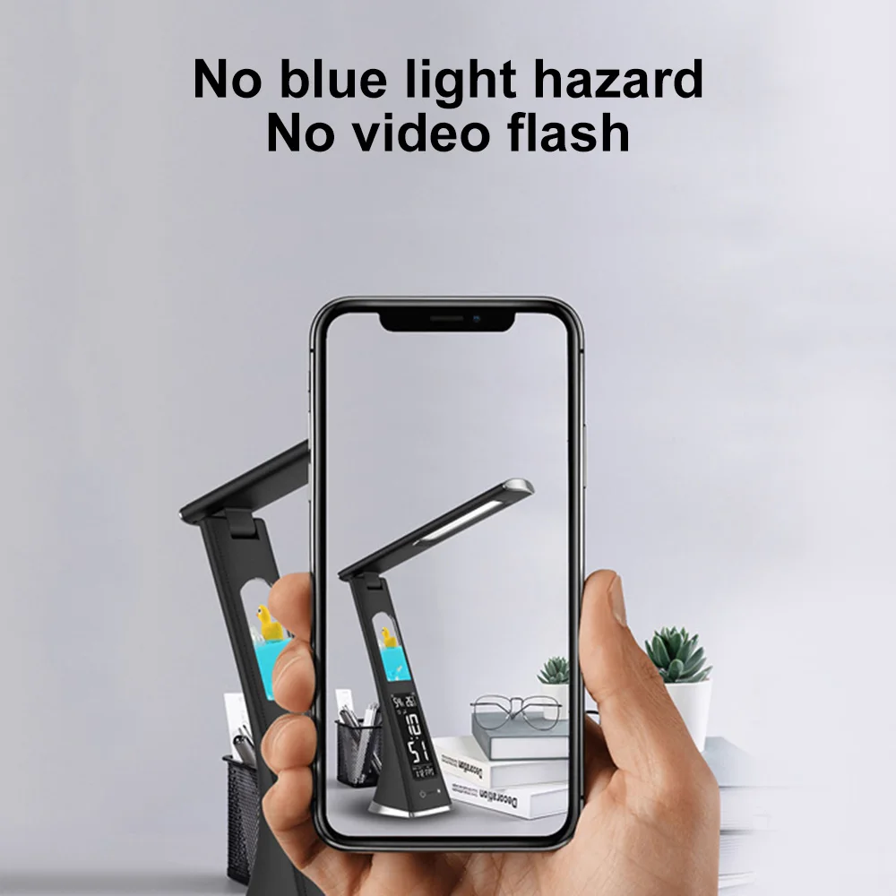 Đèn bàn LED có thể gập lại Cảm ứng có thể điều chỉnh độ sáng Đèn bàn sạc có lịch Nhiệt độ Đồng hồ báo thức Đèn bàn làm việc kinh doanh - Hình 4 Đèn bàn LED có thể gập lại Cảm ứng có thể điều chỉnh độ sáng Đèn bàn sạc có lịch Nhiệt độ Đồng hồ báo thức Đèn bàn làm việc kinh doanh - Hình 4