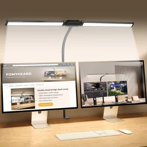 Đèn bàn LED hai đầu có thể điều chỉnh độ sáng vô cấp Đèn bàn USB Máy tính Ánh sáng màn hình cho văn phòng Nghiên cứu đọc sách Chiếu sáng