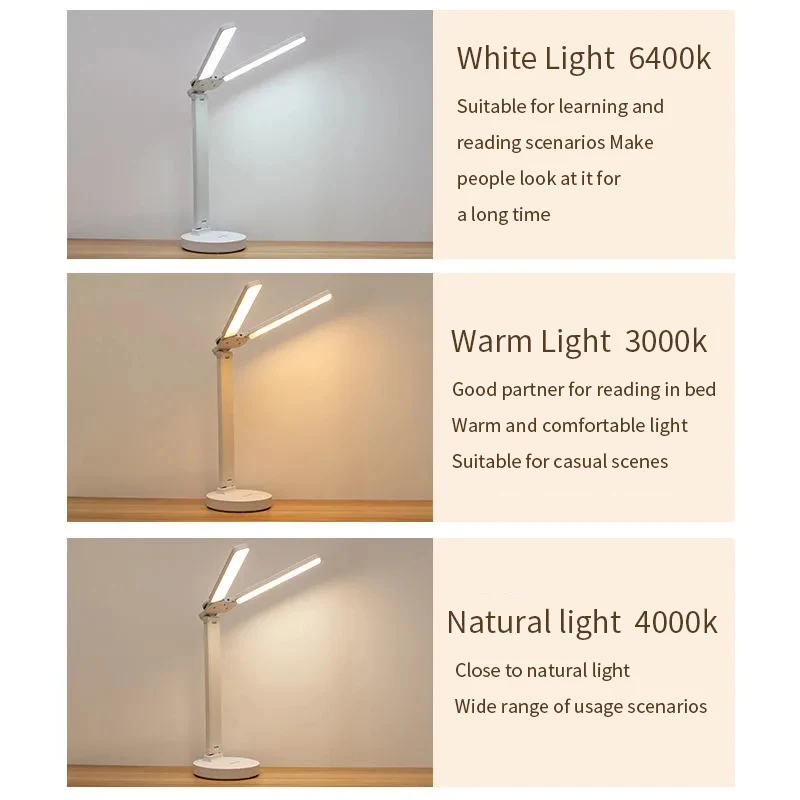 Đèn bàn LED hai đầu, Đèn LED 32 chiếc Đèn bàn chạy bằng pin có sạc USB Đèn bảo vệ mắt cho gia đình/văn phòng - Hình 3 Đèn bàn LED hai đầu, Đèn LED 32 chiếc Đèn bàn chạy bằng pin có sạc USB Đèn bảo vệ mắt cho gia đình/văn phòng - Hình 3