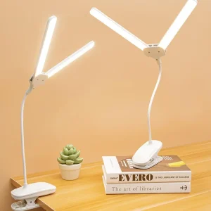 Đèn bàn LED hai đầu Kẹp trên đèn bàn học Đèn ngủ đọc sách mờ cho phòng ngủ sinh viên Đèn văn phòng làm việc - Hình 2