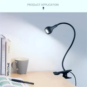 Đèn Bàn LED Ống Linh Hoạt Có Thể Điều Chỉnh Đèn Đọc Sách Học Tập Nguồn USB Màu Đen (Có Kẹp Đèn Bể Cá) - Hình 3