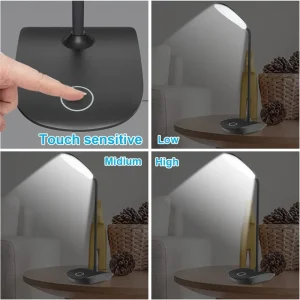 Đèn Bàn Linh Hoạt 3 Cấp Độ Sáng Sạc USB Đèn Bàn Điều Khiển Cảm Ứng Di Động Để Bàn Để Bàn Đèn Ngủ Cho Kis - Hình 2