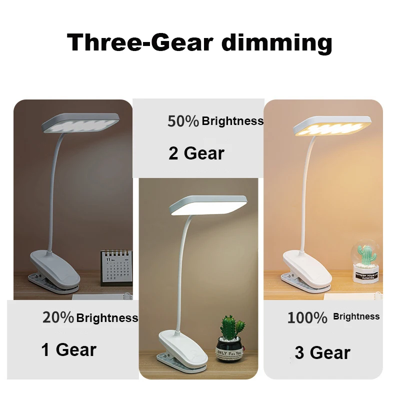Đèn bàn linh hoạt 360° có kẹp Đèn bàn LED làm mờ vô cấp Đèn ngủ đầu giường có thể sạc lại để đọc sách học tập, làm việc văn phòng - Hình 3 Đèn bàn linh hoạt 360° có kẹp Đèn bàn LED làm mờ vô cấp Đèn ngủ đầu giường có thể sạc lại để đọc sách học tập, làm việc văn phòng - Hình 3