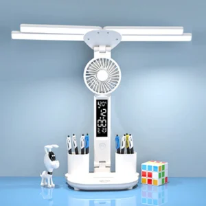 Đèn bàn sạc học tập, Đèn bàn đọc sách Đèn bàn LED có quạt, Đèn đọc sách hiển thị đồng hồ Led - Hình 2