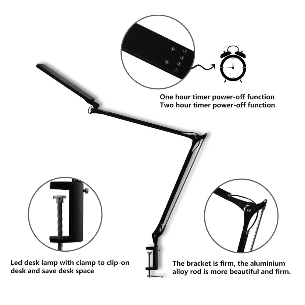Đèn bàn xoay tay LED có thể điều chỉnh với chức năng hẹn giờ tắt và điều chỉnh độ sáng với 4 chế độ màu chiếu sáng cho văn phòng tại nhà nơi làm việc - Hình 2 Đèn bàn xoay tay LED có thể điều chỉnh với chức năng hẹn giờ tắt và điều chỉnh độ sáng với 4 chế độ màu chiếu sáng cho văn phòng tại nhà nơi làm việc - Hình 2