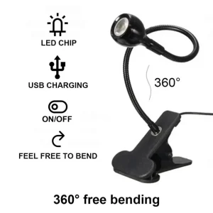 Đèn Bảo Vệ Mắt Đèn Đọc Sách Có Thể Điều Chỉnh Chiều Cao Để Bàn Dùng Nguồn USB Kẹp Bàn Đèn Kẹp Bàn Cho Phòng Ngủ - Hình 2