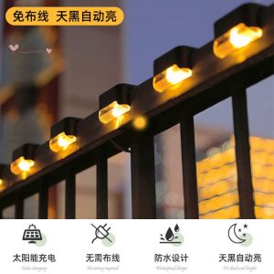 Đèn bước Đèn ngủ bán buôn năng lượng mặt trời sân vườn Đèn tường trang trí tường rào cầu thang Đèn tự động sáng trong bóng tối - Hình 4