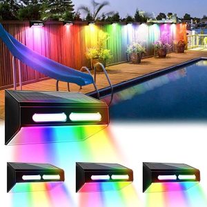 Đèn bước năng lượng mặt trời Đèn LED hàng rào Tường ánh sáng sân vườn ngoài trời Đèn tường sân vườn Đèn đường mòn Bước ánh sáng